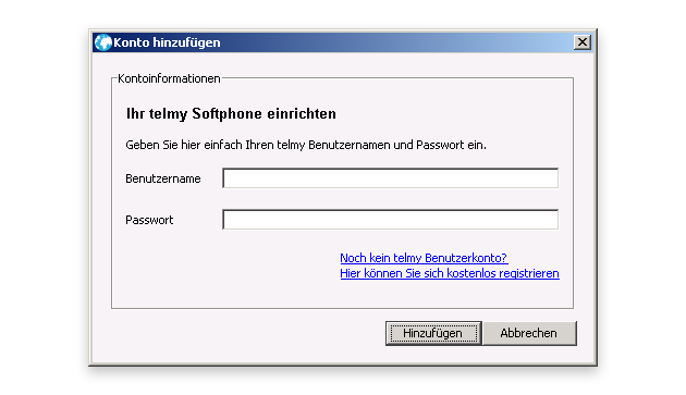 Konto hinzufgen